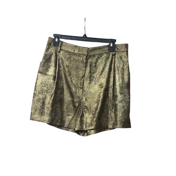 GUESS Topia Metallic Tie-Front Shorts , Gold,  Sz. M- NO BELT - Picture 3 of 14
